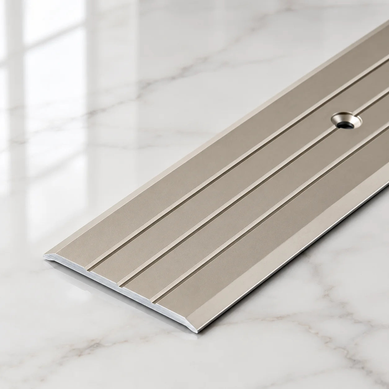 Aluminium Door Threshold Strip 40 MM x 1 M & 2 M Length Anodised Flat Transition In Champagne Color